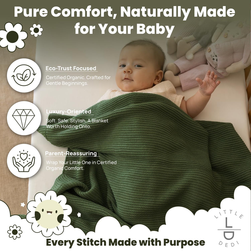 Little Dedi blanket draped over crib for serene nursery ambiance