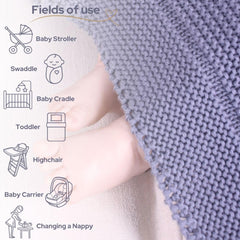 Little Dedi blanket used as stroller cover demonstrates lightweight warmth on outings