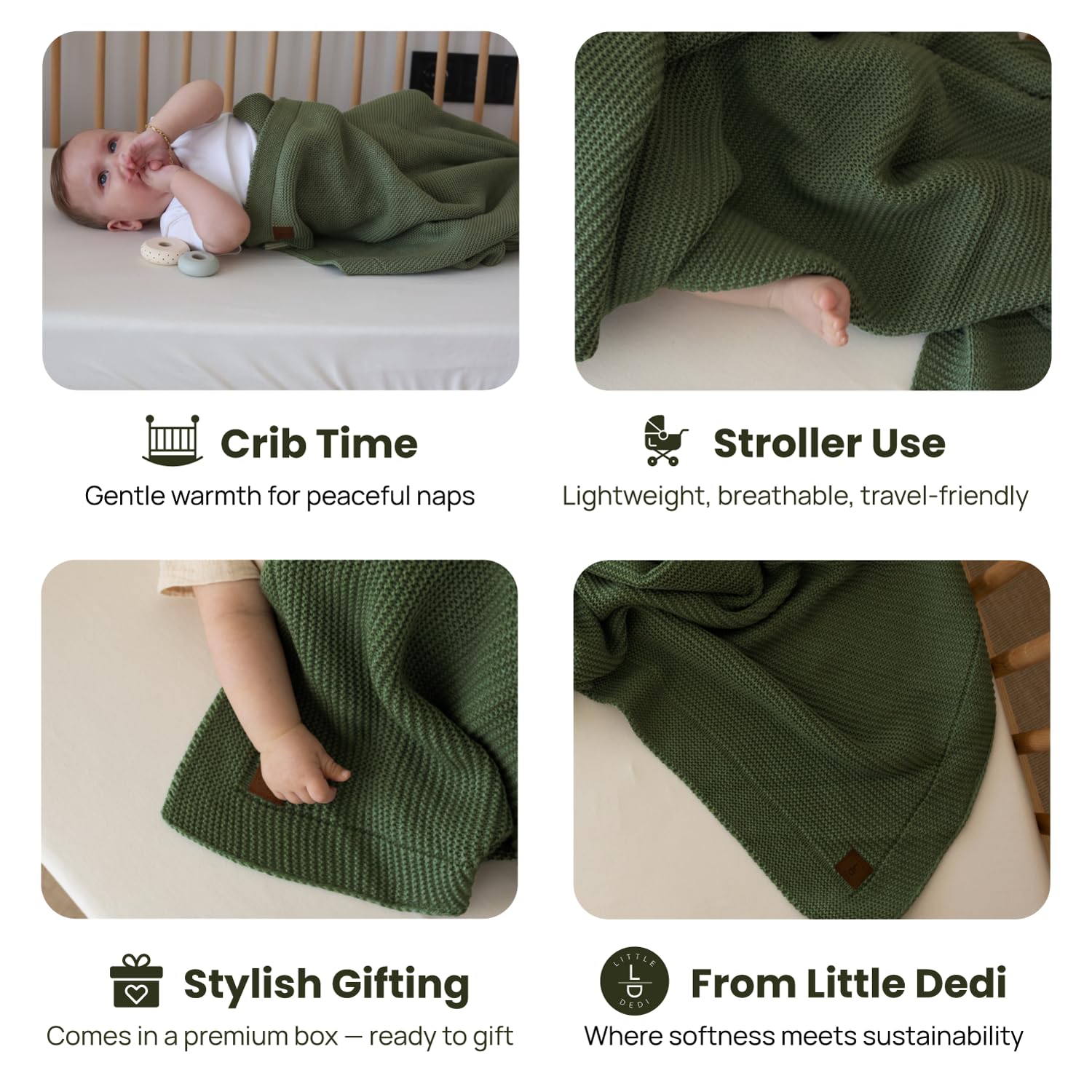 Little Dedi blanket in stroller offering on-the-go warmth and comfort