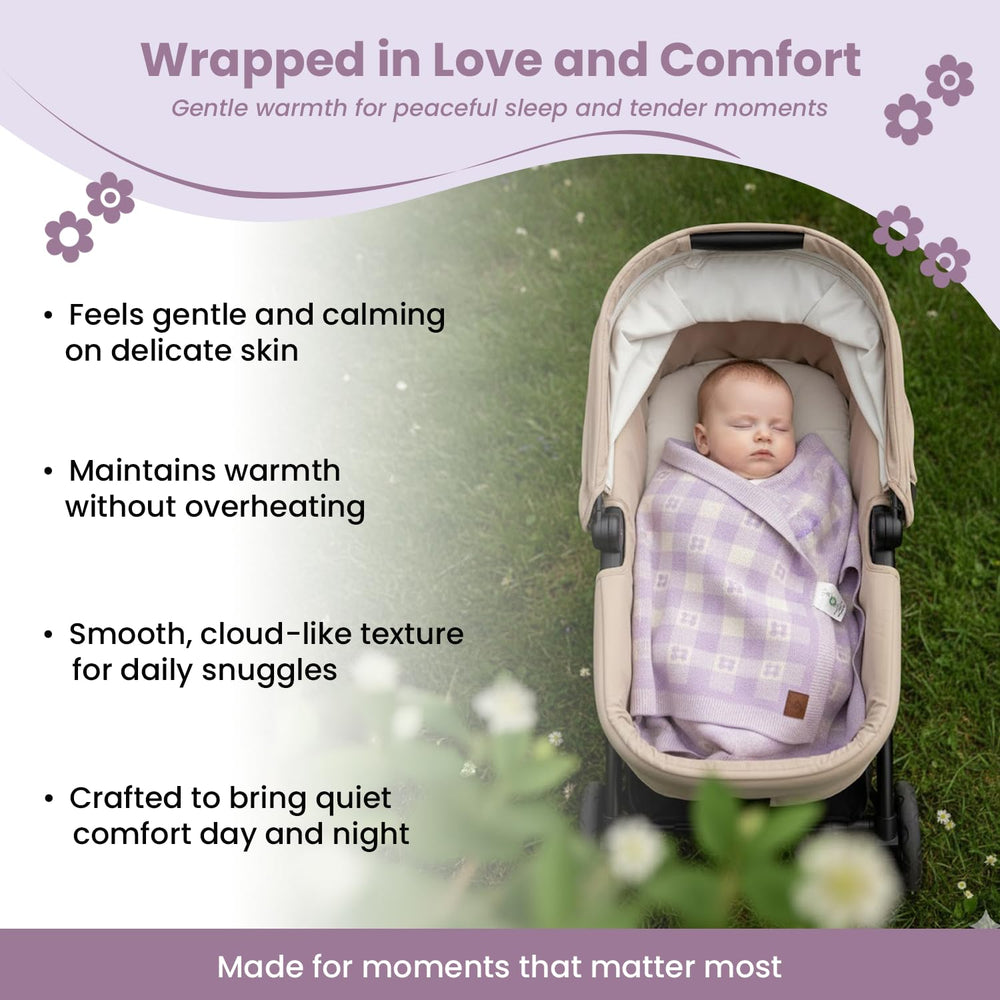 Little Dedi blanket in swaddling position demonstrating secure wrap and comfort.