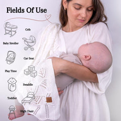 Little Dedi hypoallergenic baby blanket pink closeup reveals silky knit softness.