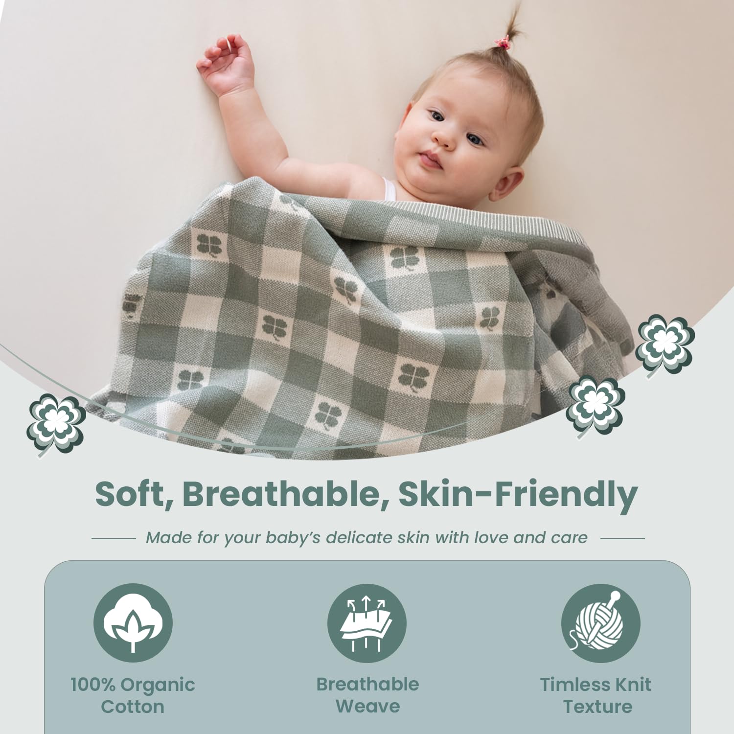 Little Dedi organic cotton texture showing breathable, baby-friendly comfort.