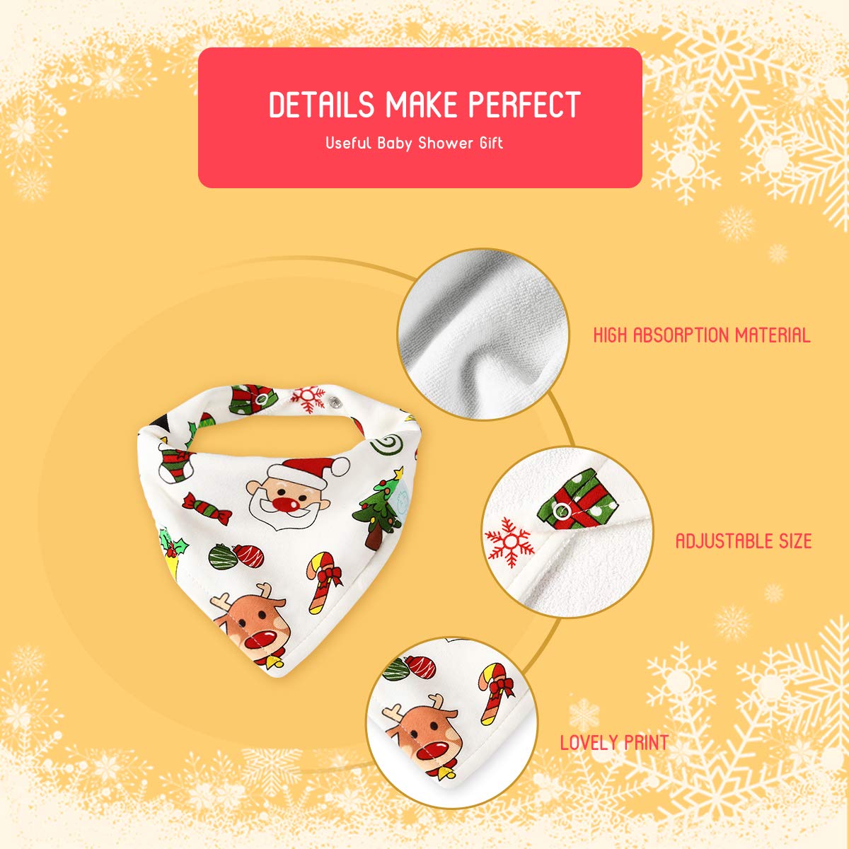 Little Dimsum baby bandana bib knit front shown for stylish everyday wear.