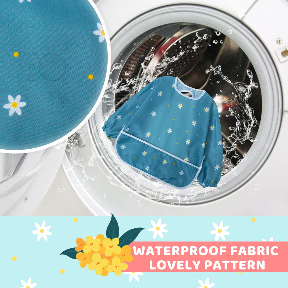Little Dimsum flower-pattern bib offers kid-friendly style and stain-resistance
