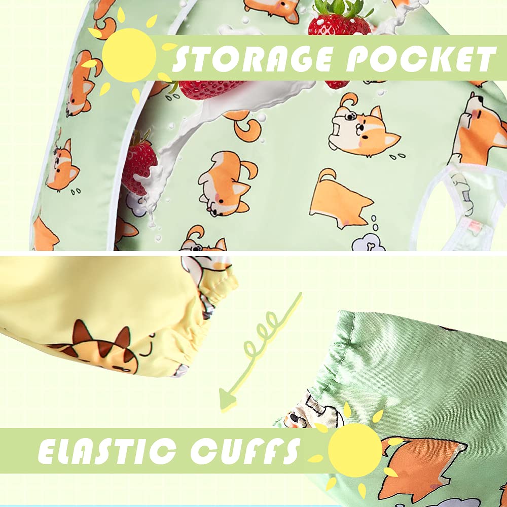 Little Dimsum bib folded to reveal storage pocket for quick cleanup and on-the-go use.