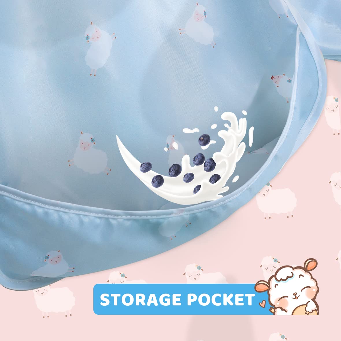Little Dimsum bib waterproof fabric wipes clean after messy meals