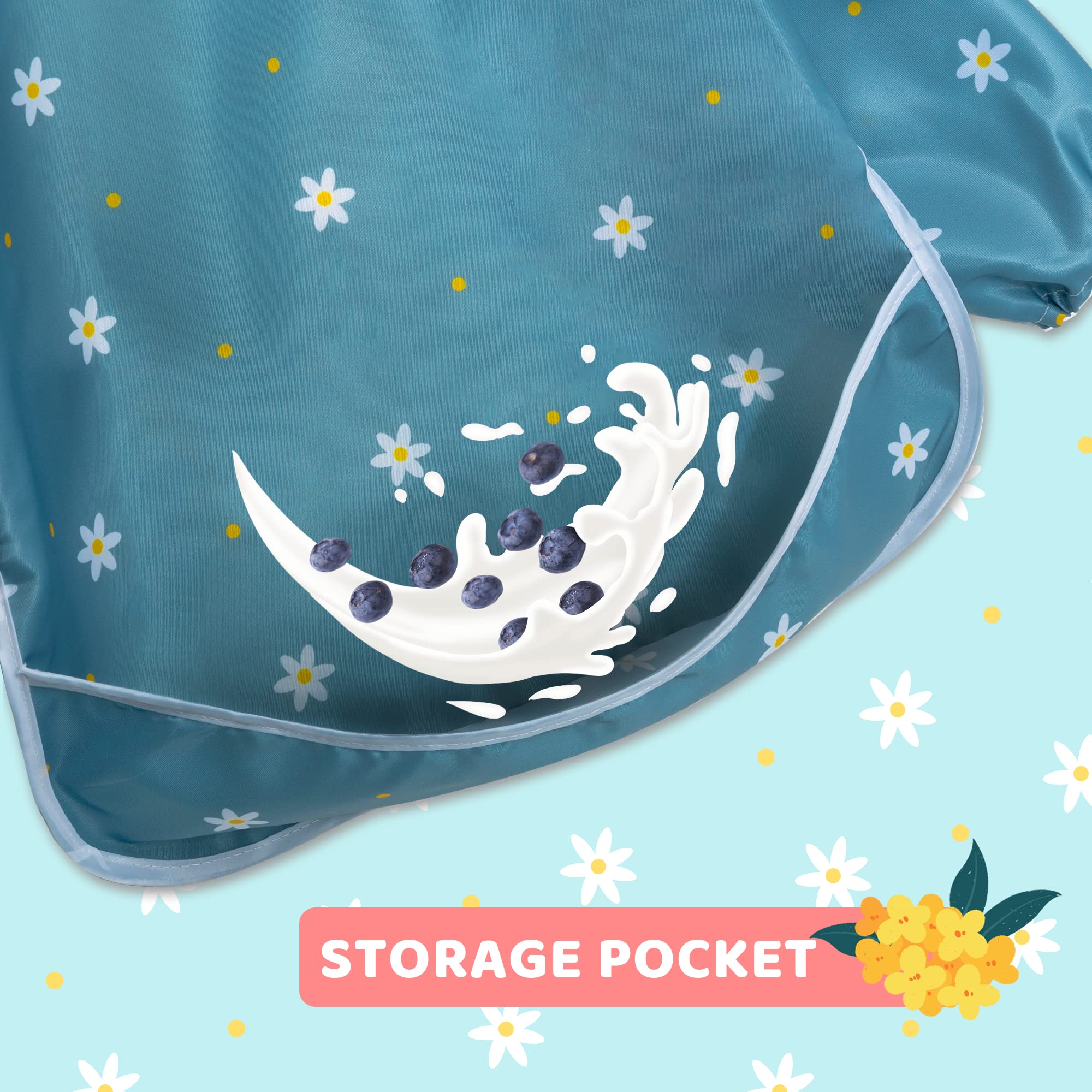 Little Dimsum waterproof fabric bib repels spills for quick cleanups