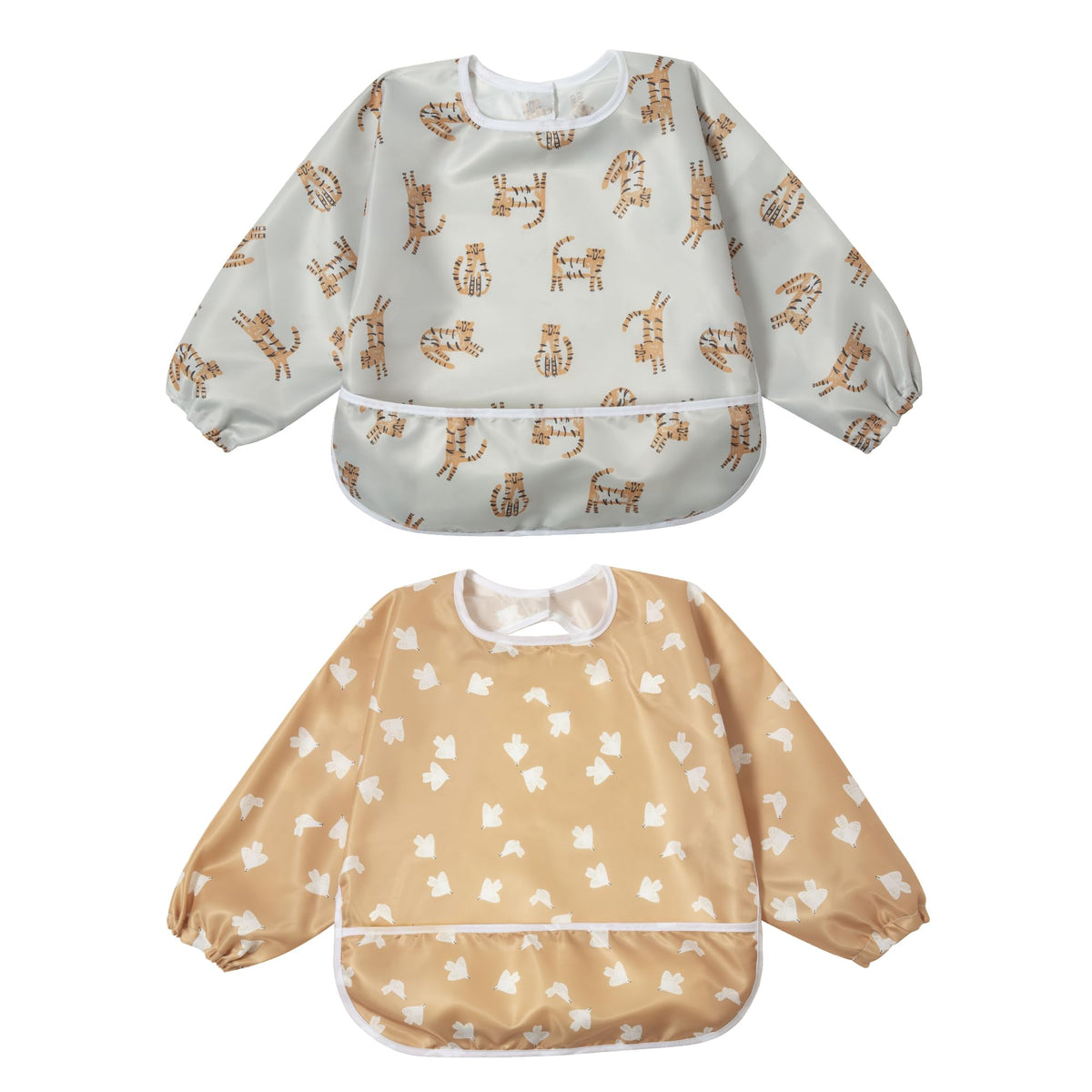 Little Dimsum Mess-Proof Baby Bib full-coverage shields outfits during meals.