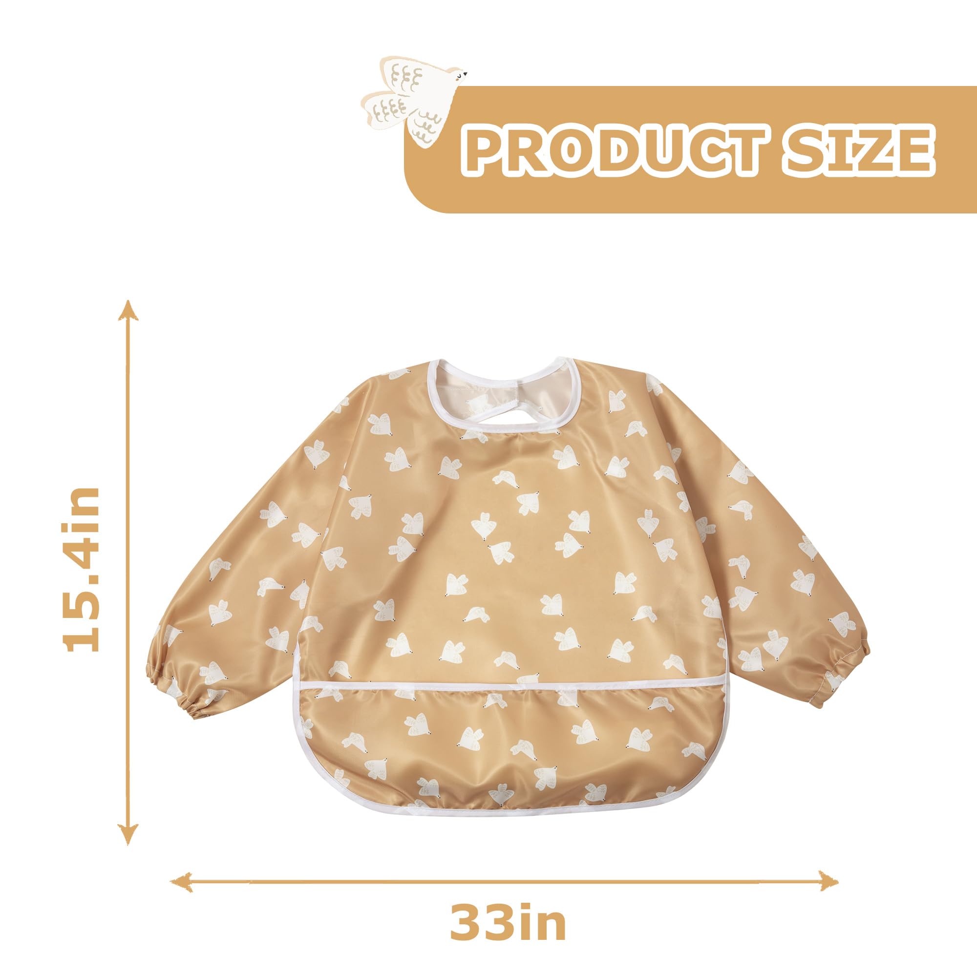 Little Dimsum Mess-Proof Bib folds into a compact travel pocket for mess-free outings.