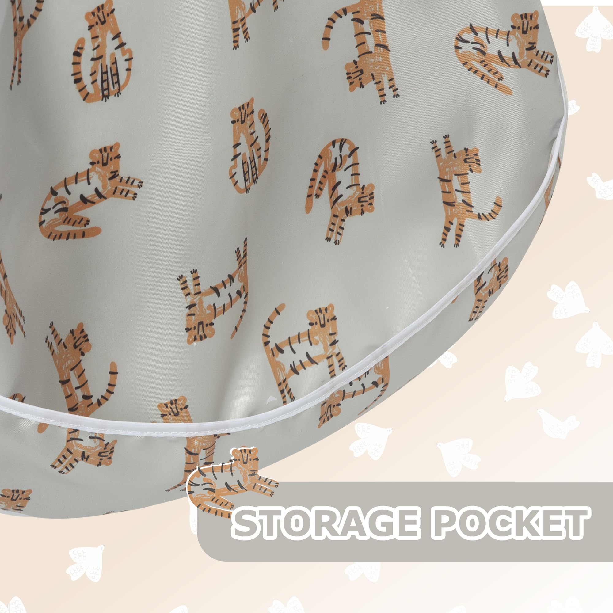 Little Dimsum Mess-Proof Bib waterproof fabric keeps spills away and dries quickly.