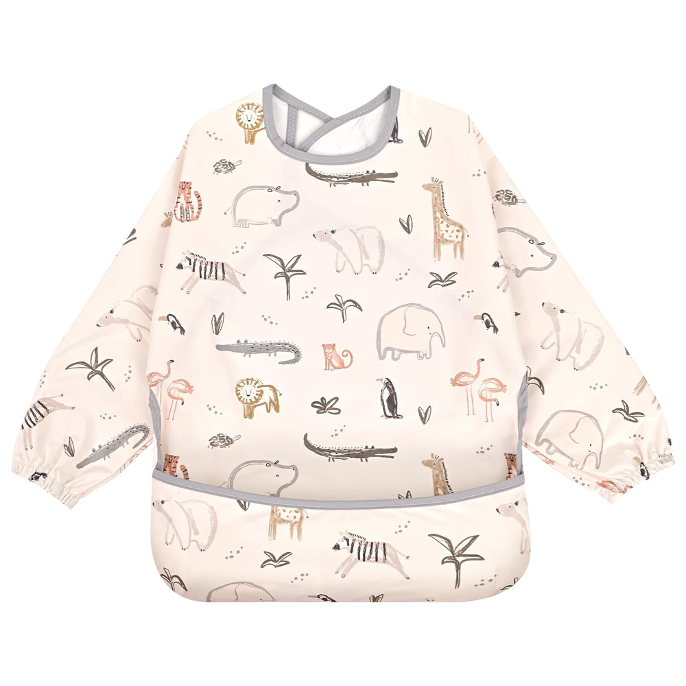 Little Dimsum Mess-Proof Bibs long-sleeve wear keeps baby's outfit clean during meals