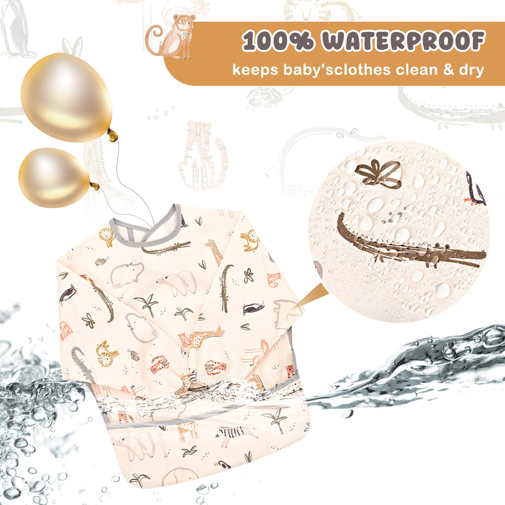 Little Dimsum Mess-Proof Bibs flip-cover pocket design collects crumbs for easy disposal