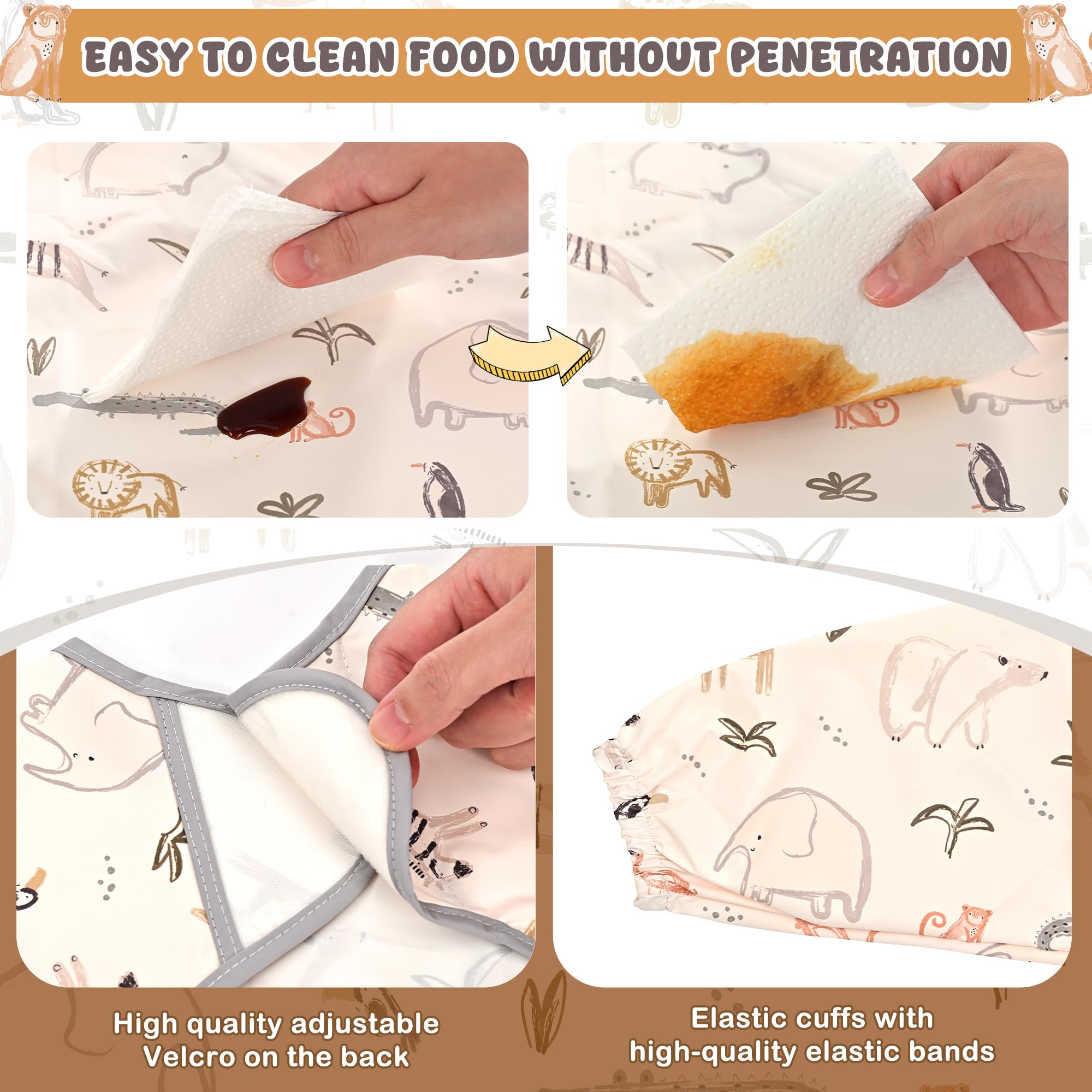 Little Dimsum Mess-Proof Bibs waterproof fabric blocks spills while remaining skin-friendly