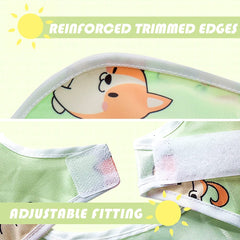 Little Dimsum waterproof fabric close-up showing resilient surface that keeps outfits clean.