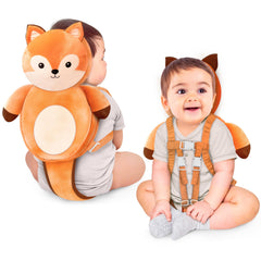 Little Family head protector backpack fox front view for extra fall protection