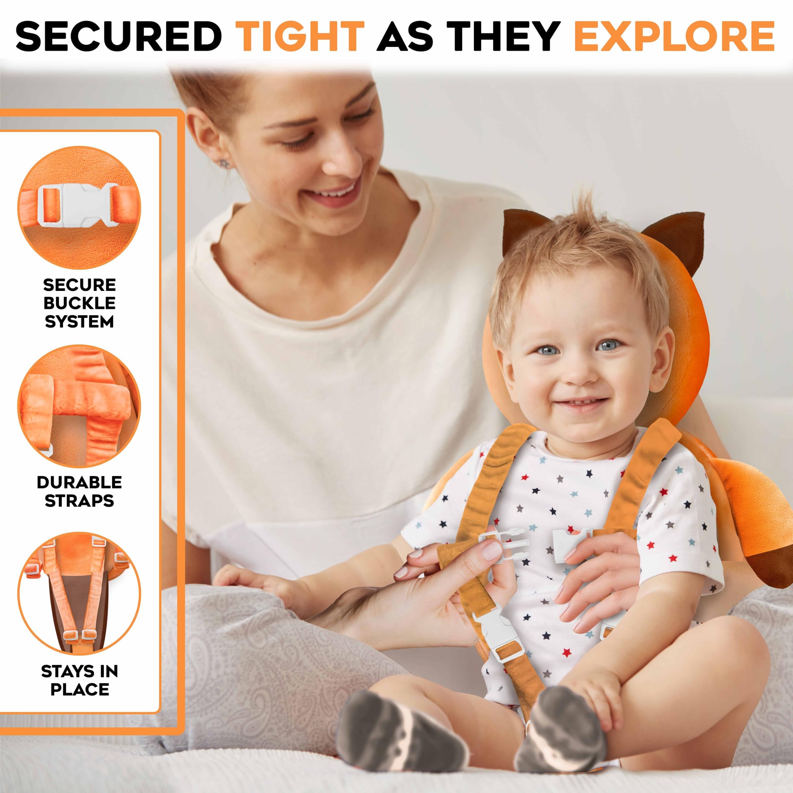 Little Family head protector uses hypoallergenic fabric for gentle skin contact