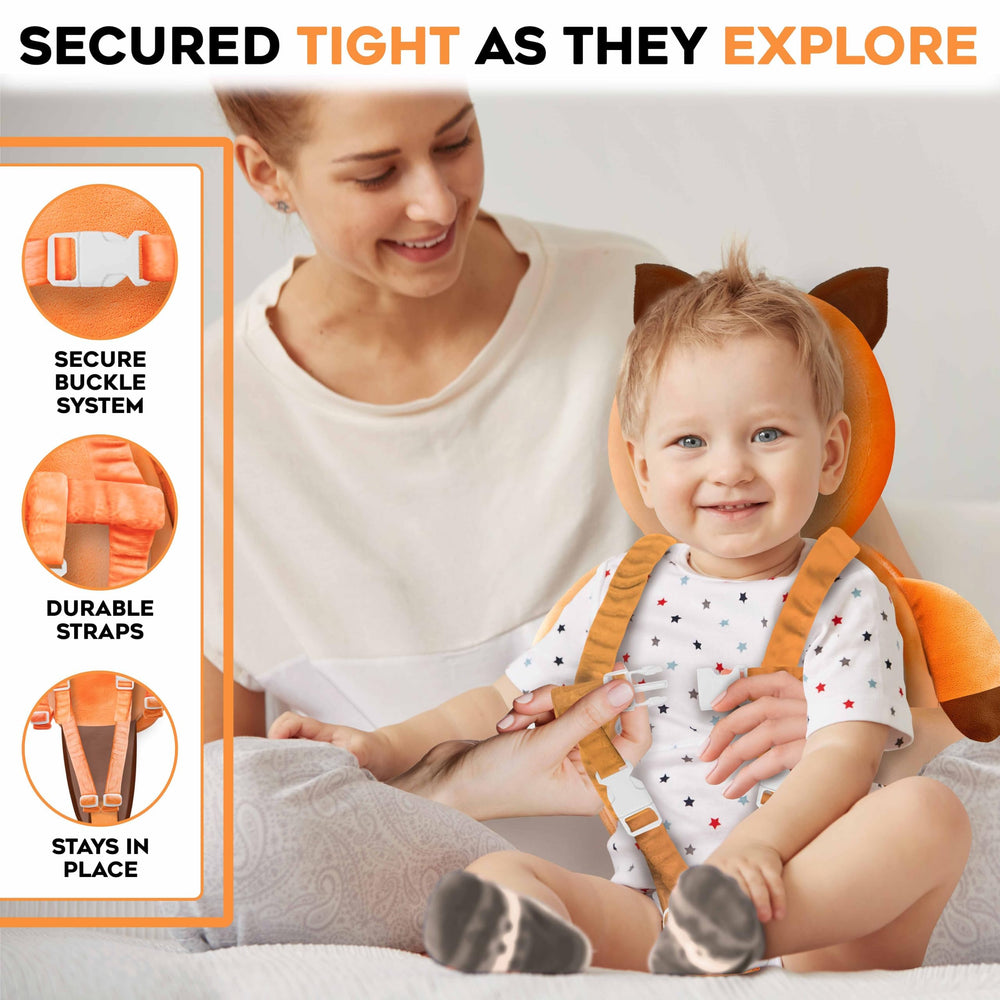 Little Family head protector uses hypoallergenic fabric for gentle skin contact