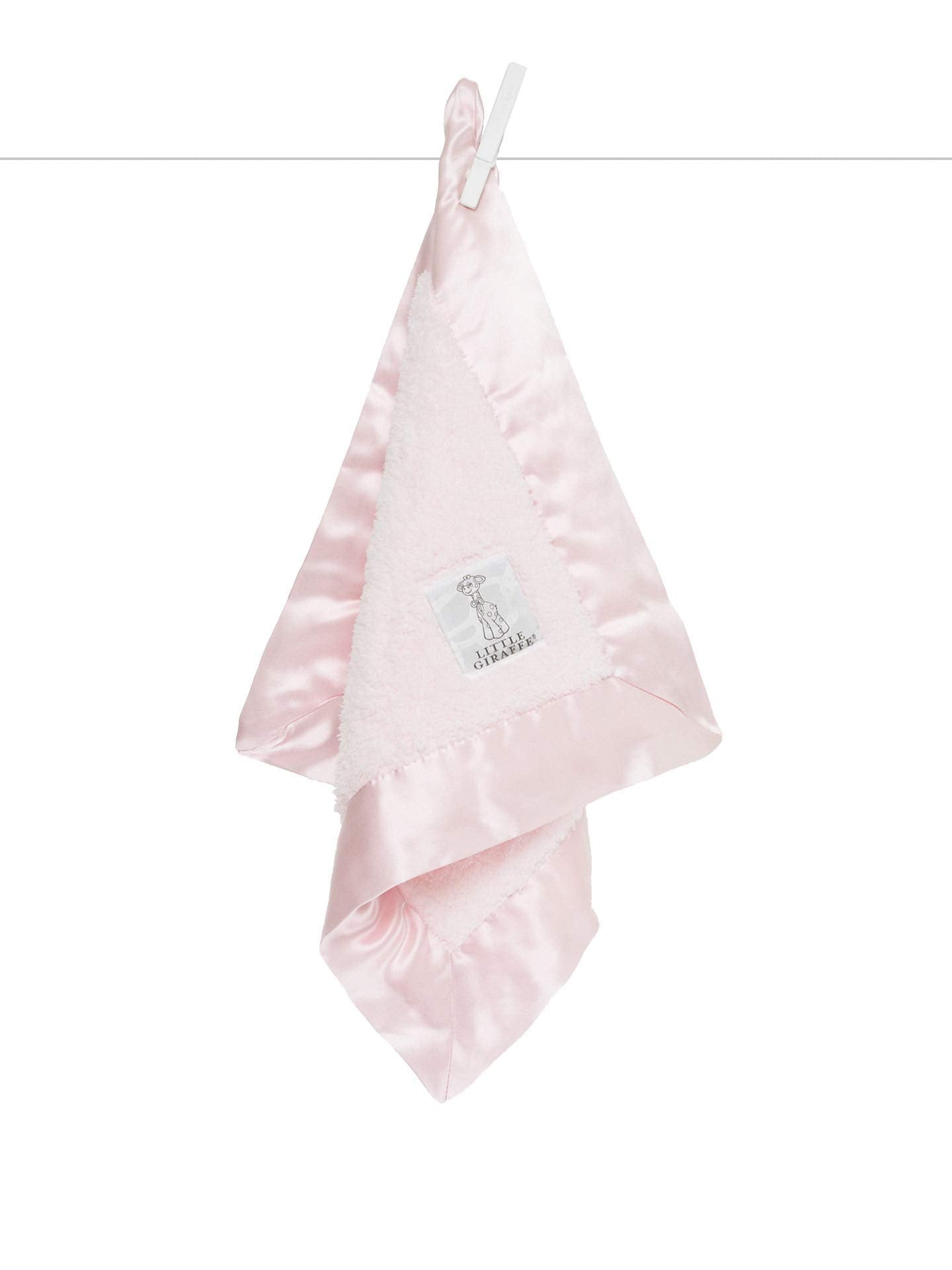Little Giraffe Blanky pink chenille close-up shows plush softness for cozy cuddles
