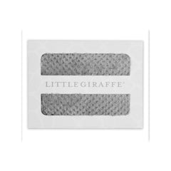 Little Giraffe Honeycomb Blanket satin trim close-up shows elegant detail