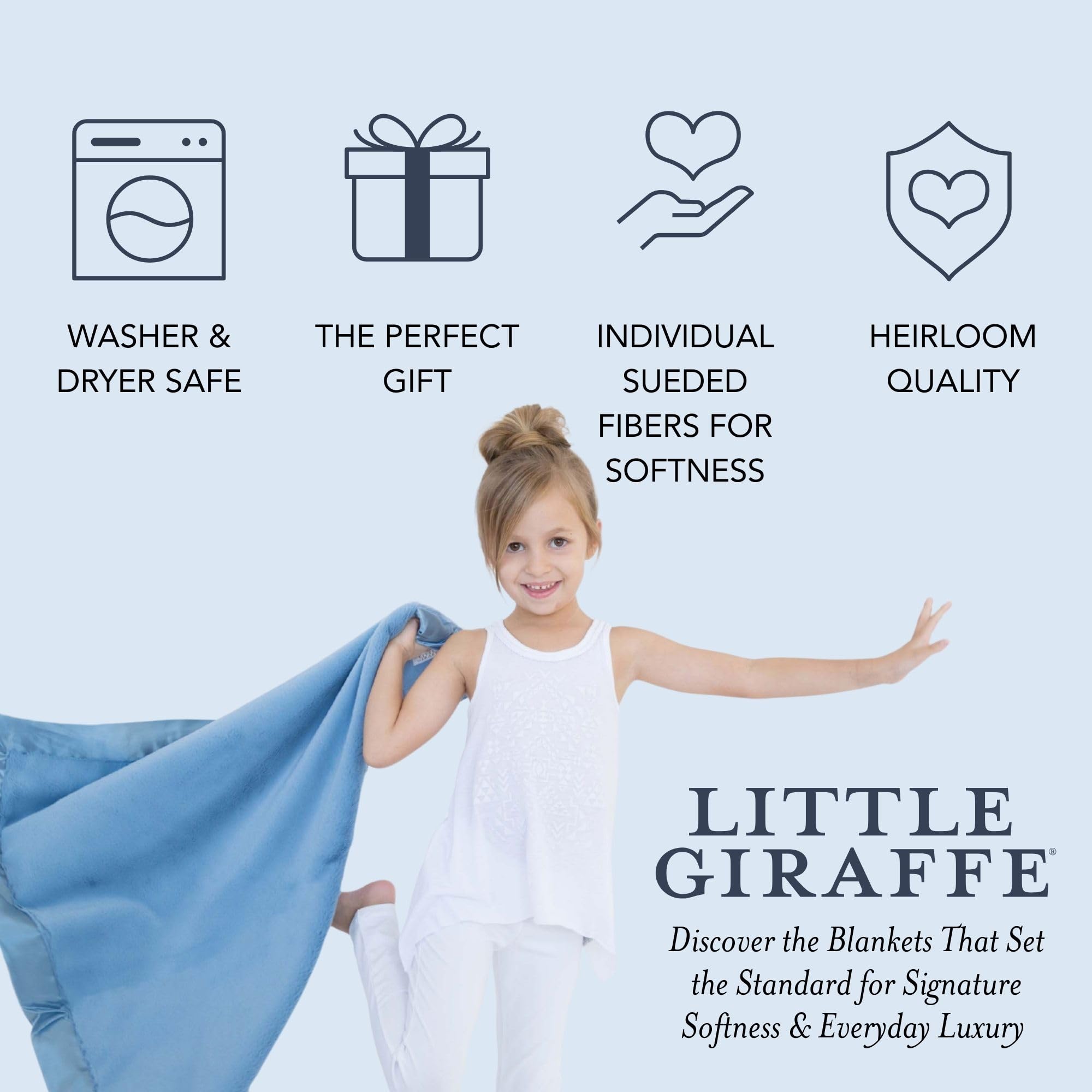 Little Giraffe Luxe blanket folded in a gift-ready presentation