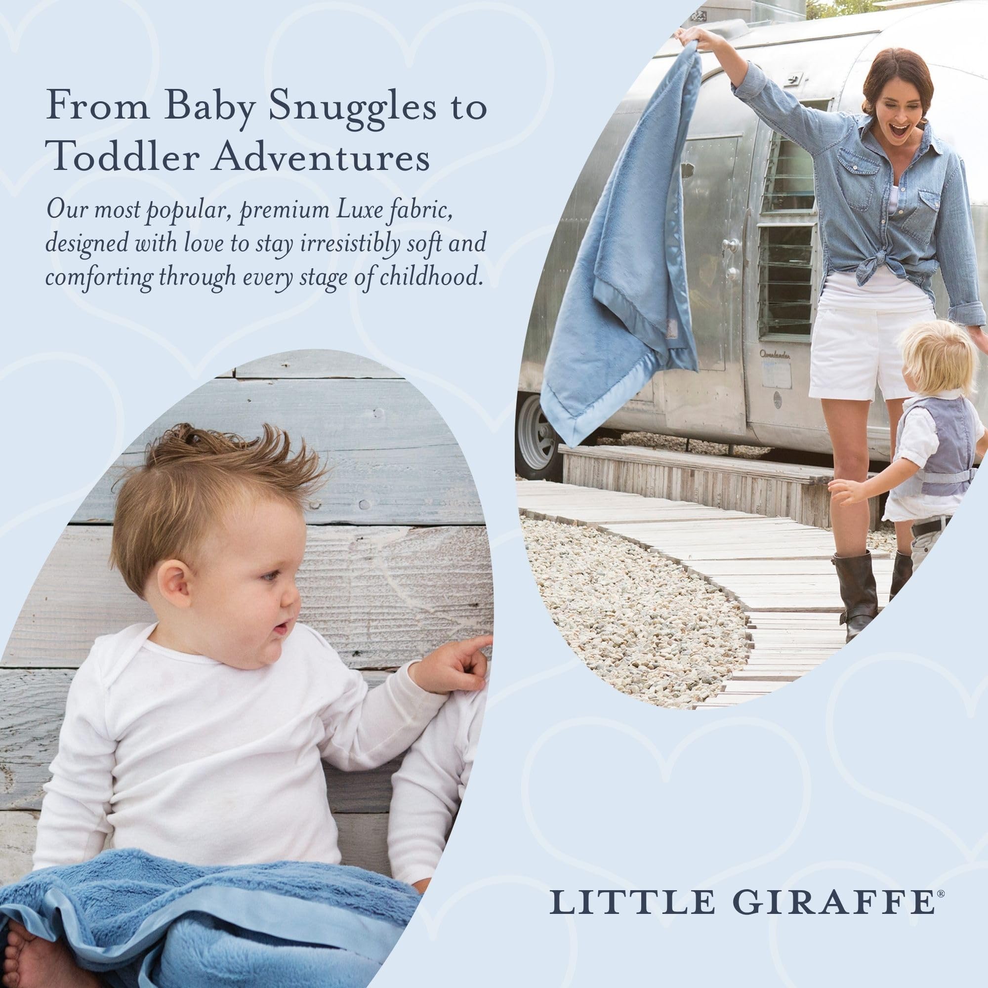 Little Giraffe Luxe blanket on stroller for on-the-go comfort