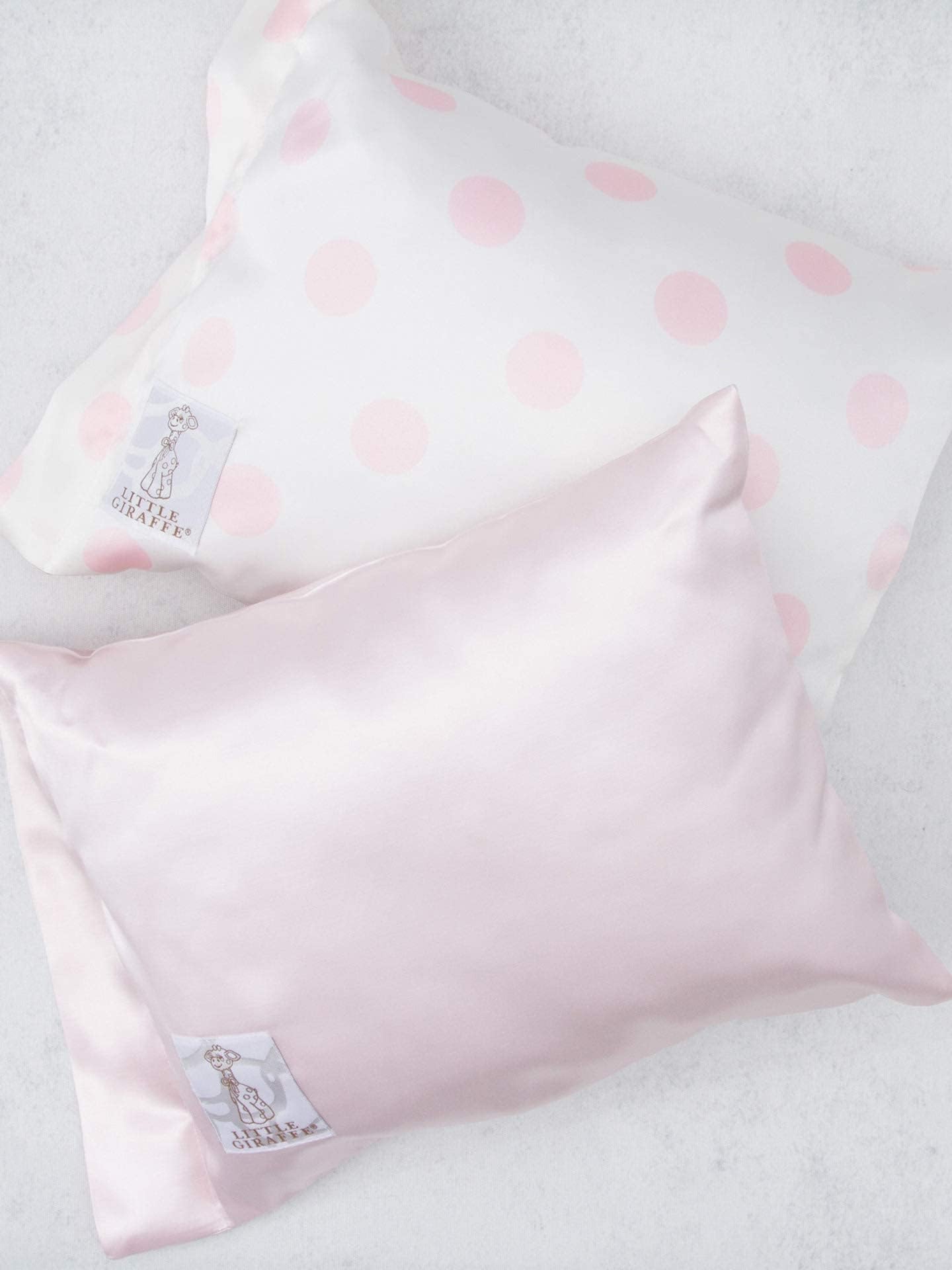 Little Giraffe Satin Decor Pillow satin trim detail boosts elegant room decor.