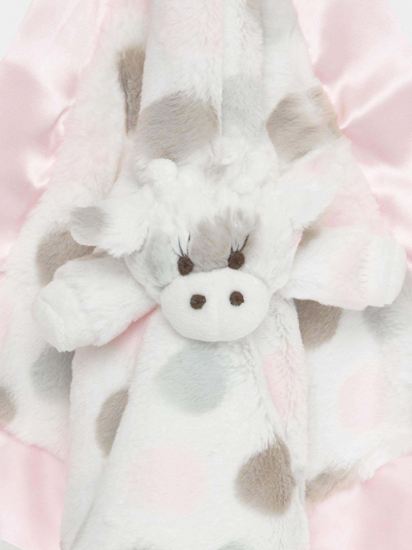 Little Giraffe Lovey pink fur close-up emphasizes soft texture for newborn cuddles