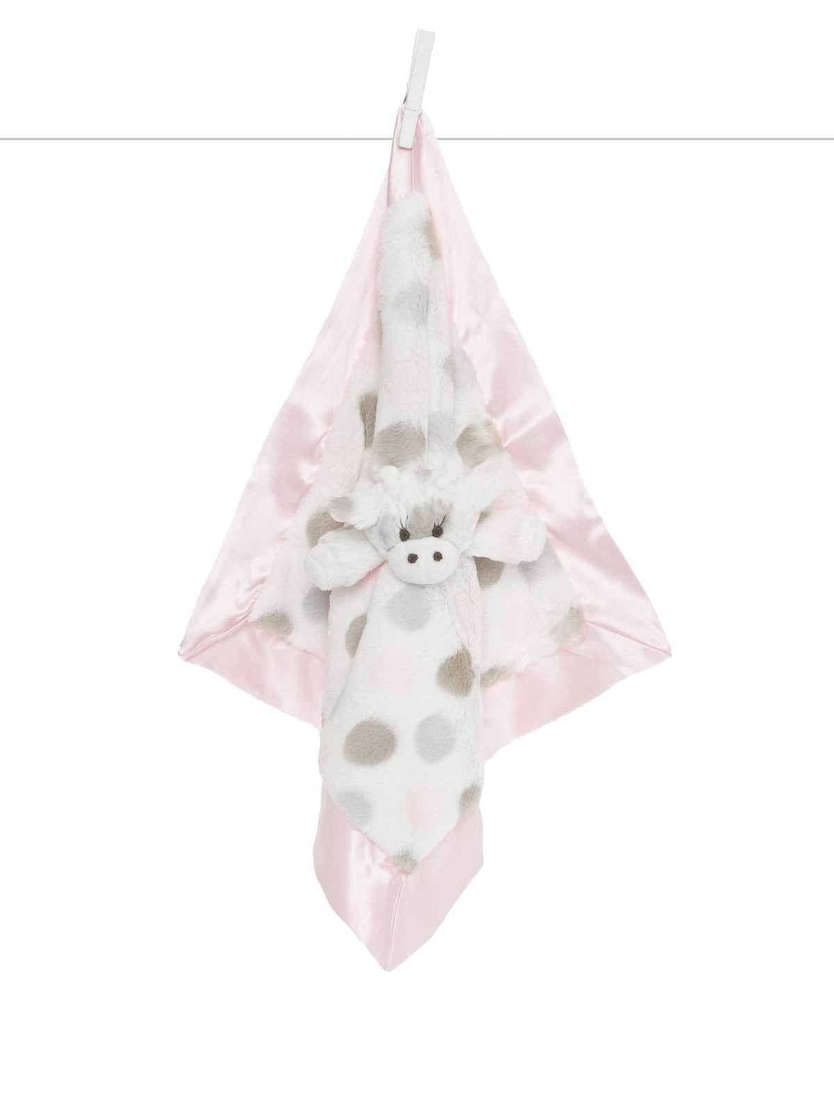 Little Giraffe Ultra-Plush Giraffe Lovey pink hero image showing luxe fur for soothing snuggles