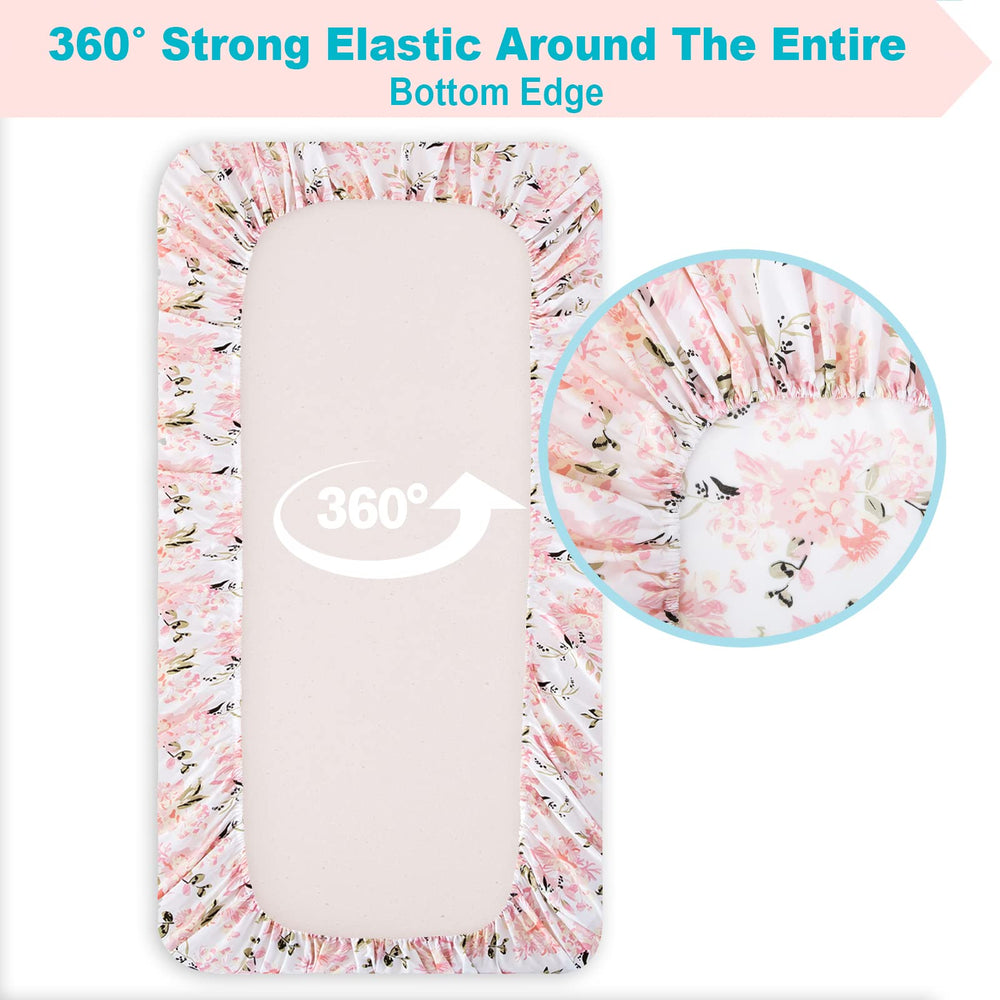Little Grape Land 360-degree elastic edge keeps sheets in place.