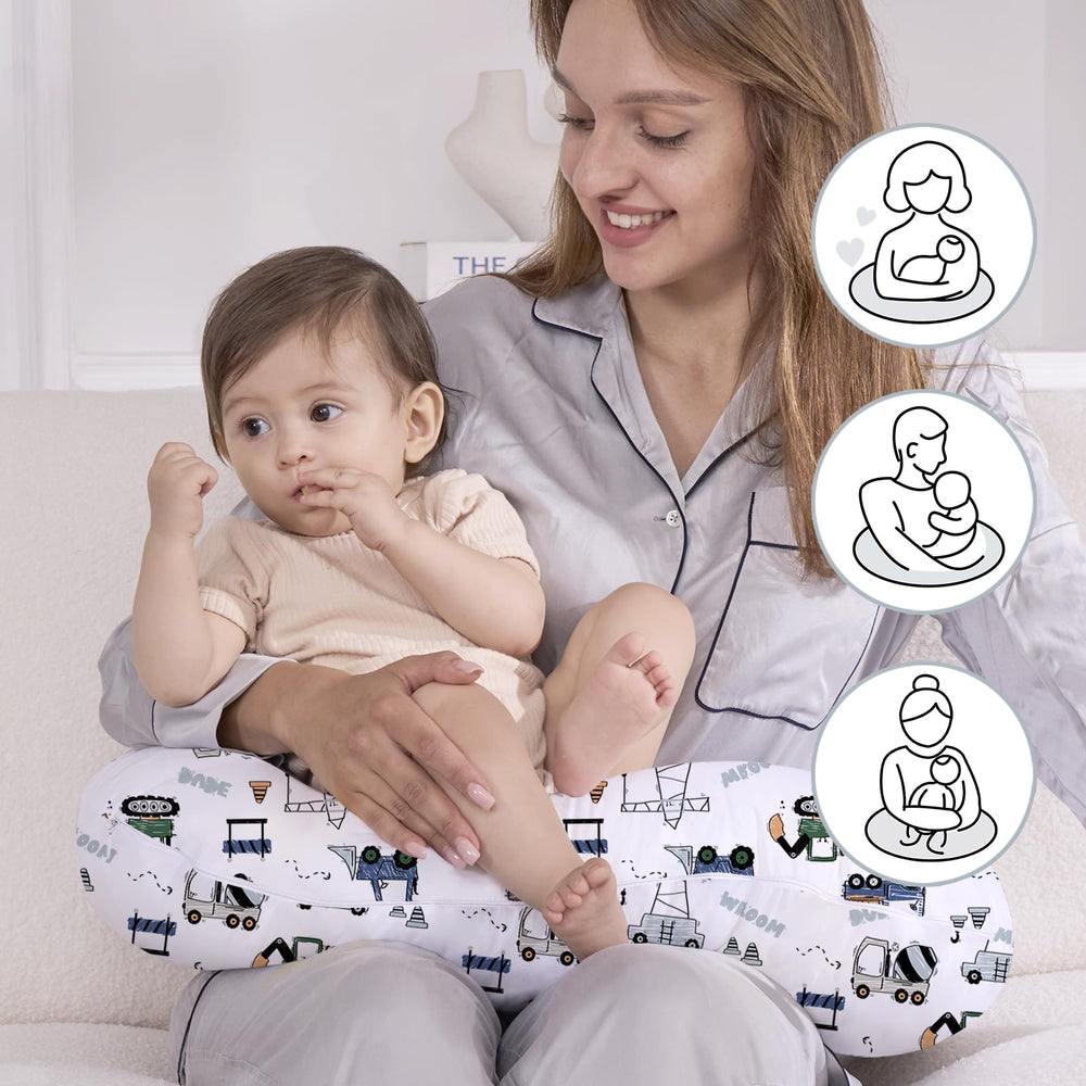 Little Grape Land ergonomic nursing pillow supports comfortable feeding setup.