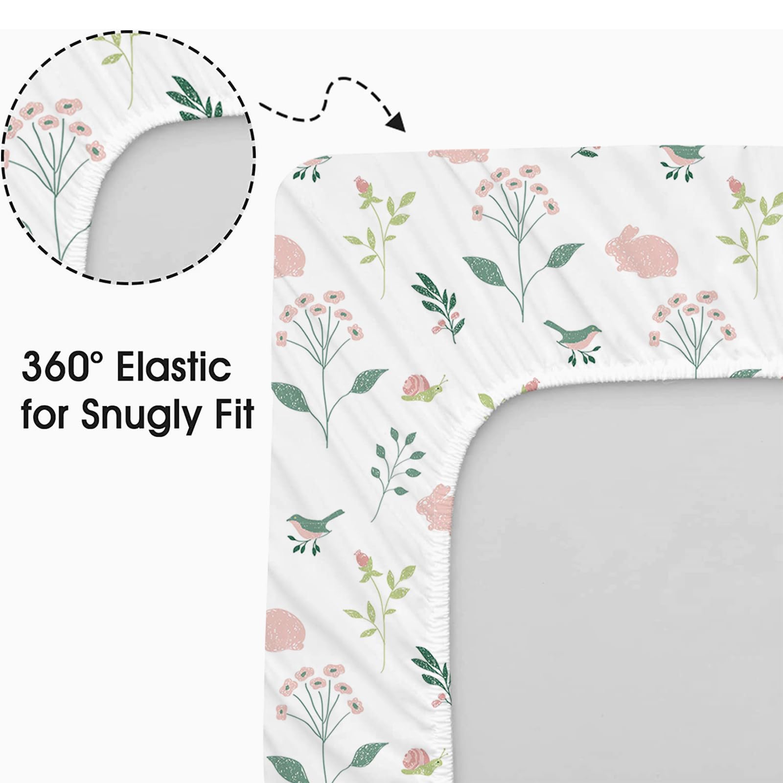 Little Grape Land bassinet sheets 360-elastic-band-fit keeps sheets snug and secure