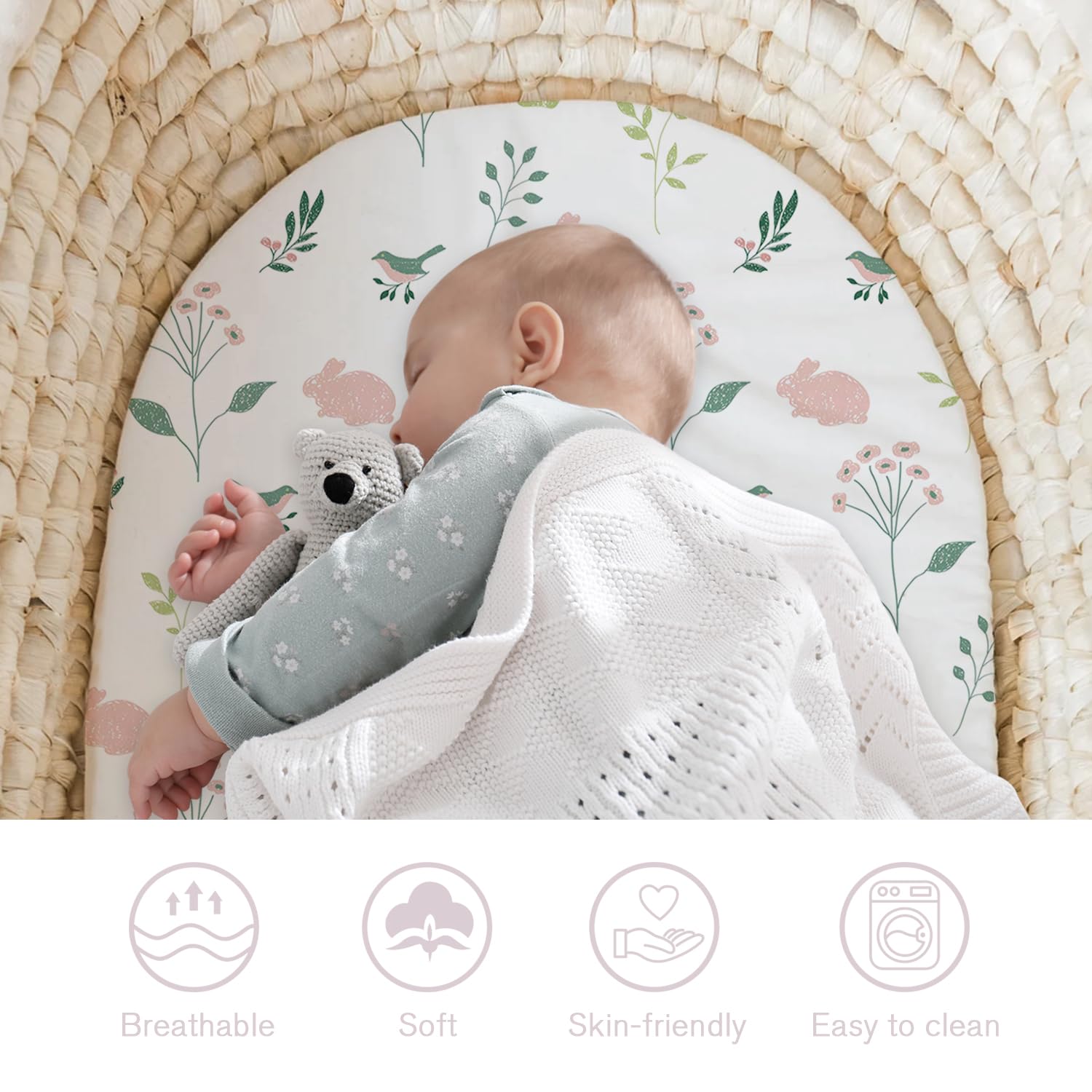Little Grape Land bassinet sheets ideal for bedside nursery setups and travel use
