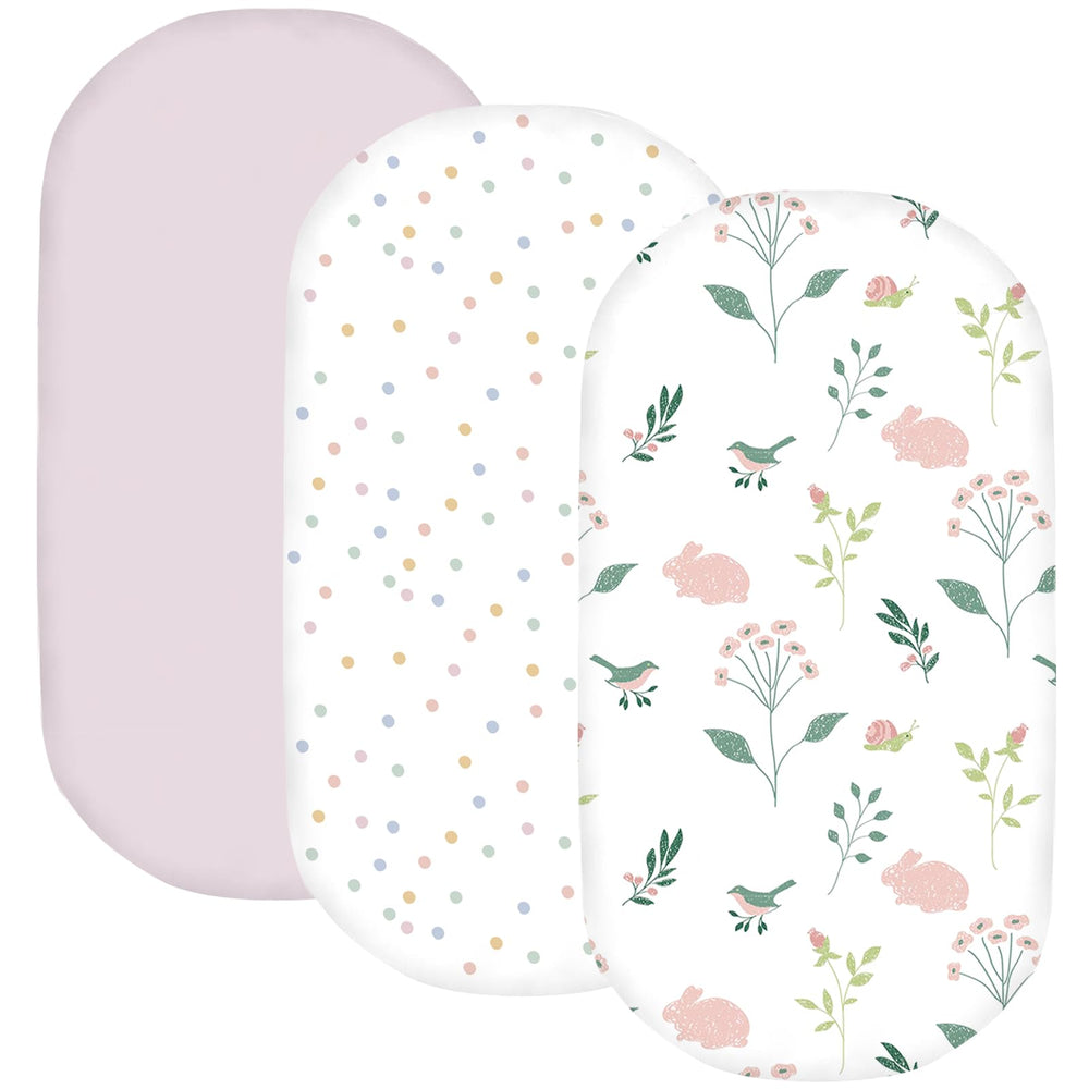 Little Grape Land bassinet sheets 3-pack soft breathable fabric for baby sleep comfort