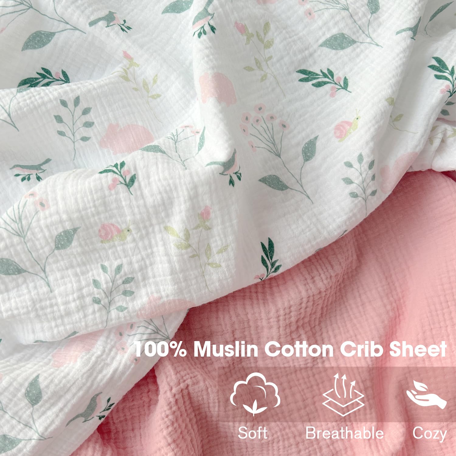 Little Grape Land crib sheet 52x28 fit — secure elastic for snug nights