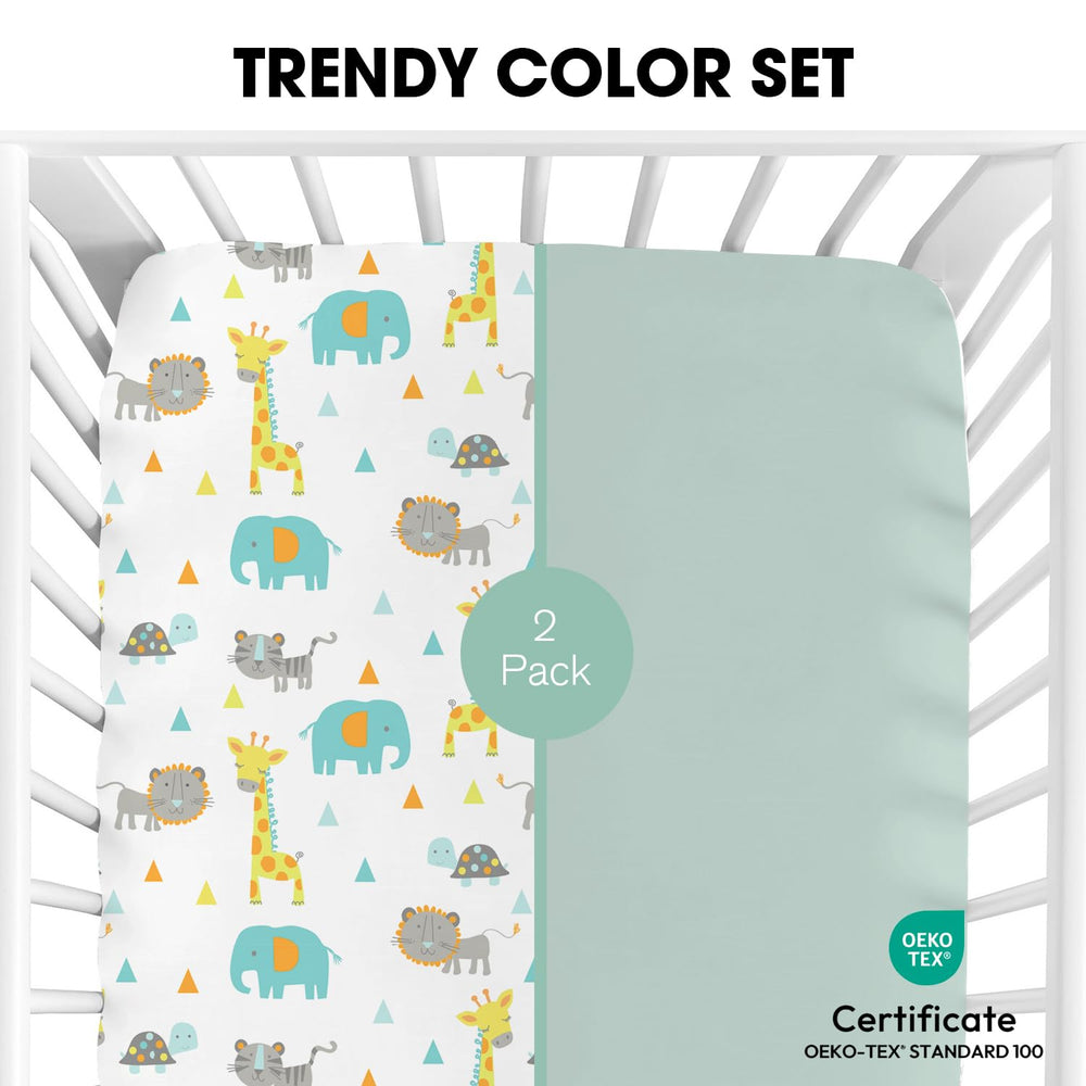 Little Grape Land crib sheets 2-pack—convenient, always-ready sheets for quick nursery swaps