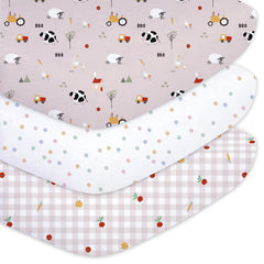Little Grape Land crib sheets 3-pack closeup of soft fabric for cozy sleep
