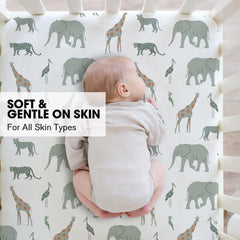 Little Grape Land 8-pocket detail—secure fit around standard crib mattress.