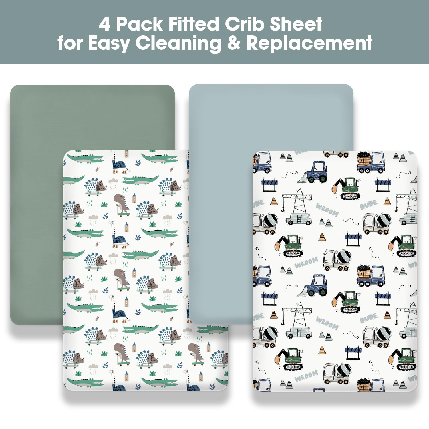 Little Grape Land crib sheets with alligator pattern blend fun design with breathable comfort.
