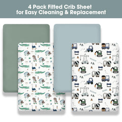 Little Grape Land crib sheets with alligator pattern blend fun design with breathable comfort.