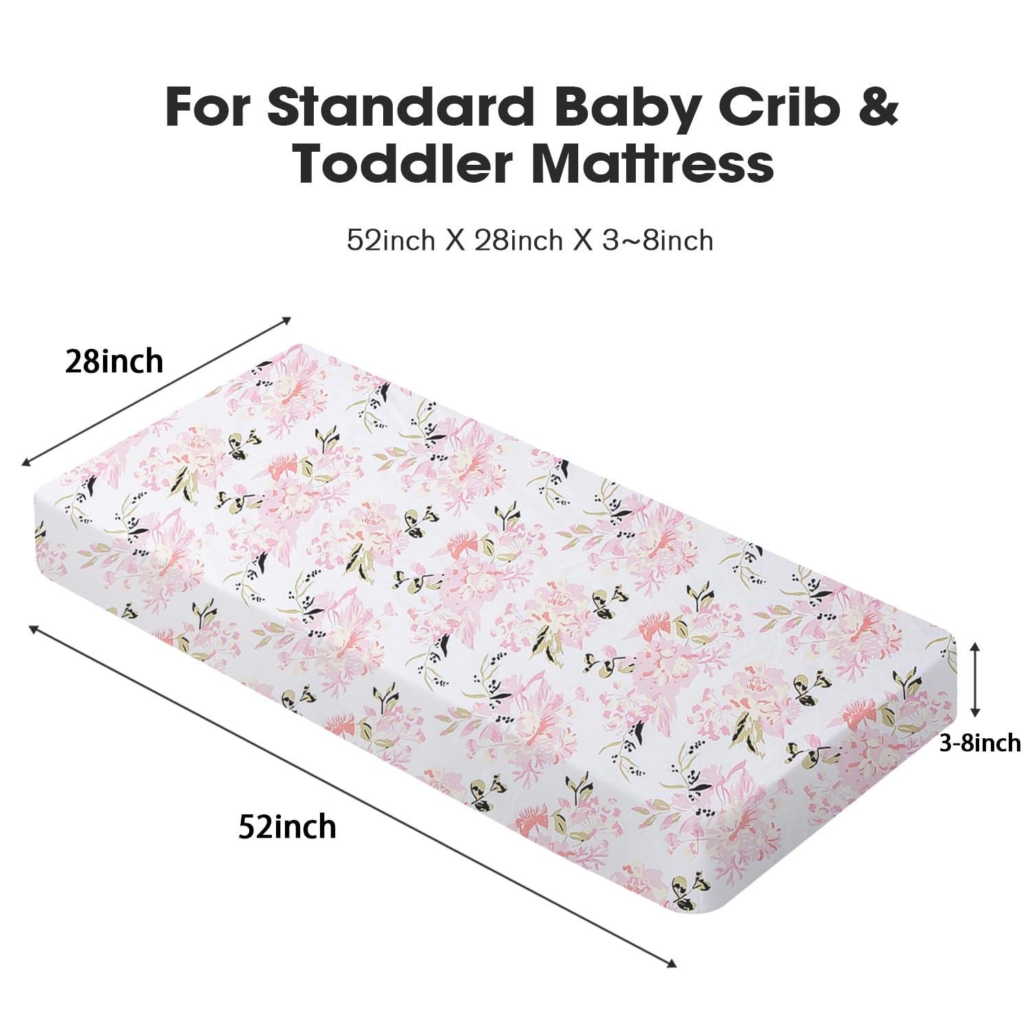 Little Grape Land crib sheets girl 4-pack pattern-leaves-cactus highlights soothing nature-inspired nursery vibe