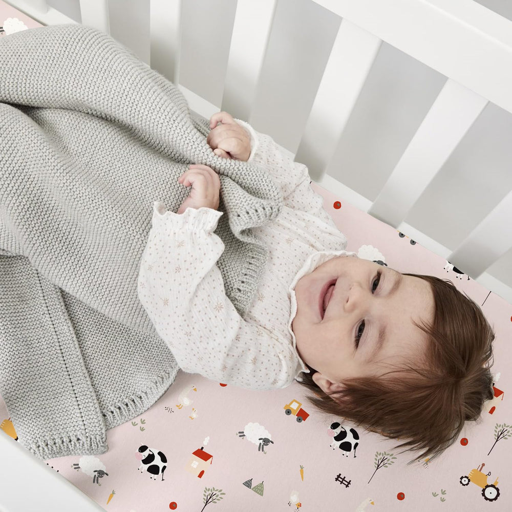 Little Grape Land pink sheep design adds cheerful nursery decor and practicality