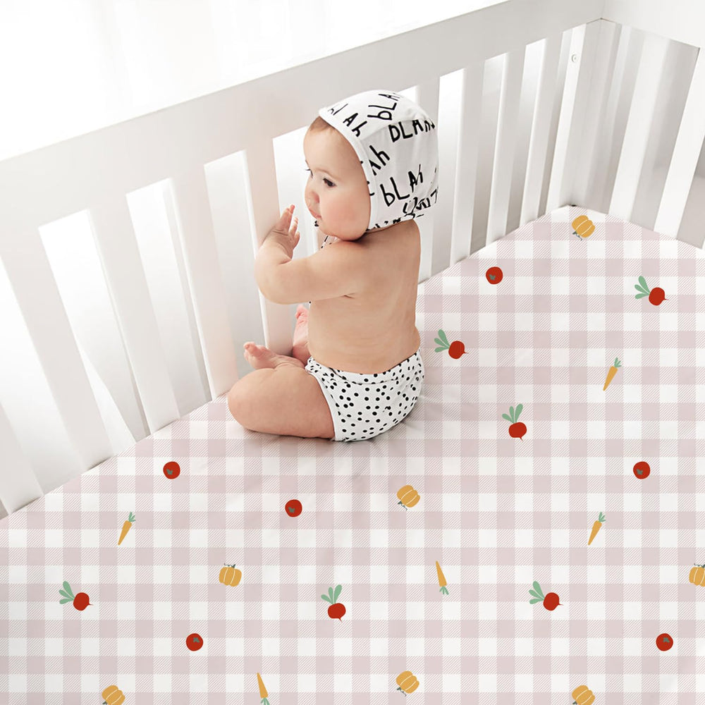 Little Grape Land pink sheep pattern sheets brighten nursery with gentle comfort