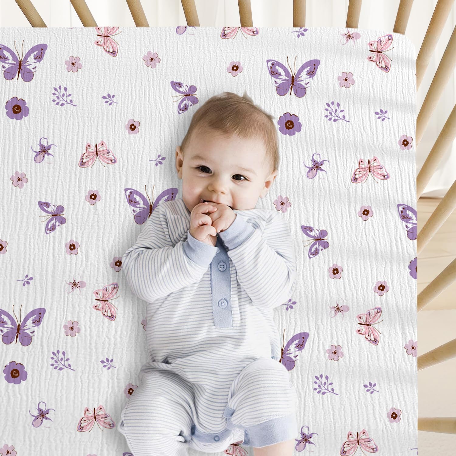 Little Grape Land crib sheets soft breathable fabric supports restful sleep