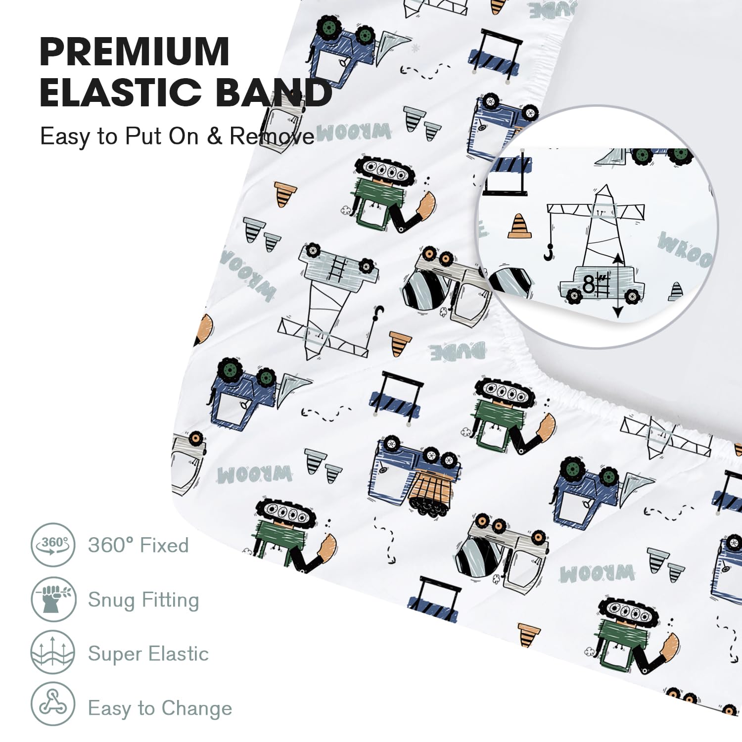 Little Grape Land solid cream crib sheet calm nursery and simple maintenance.