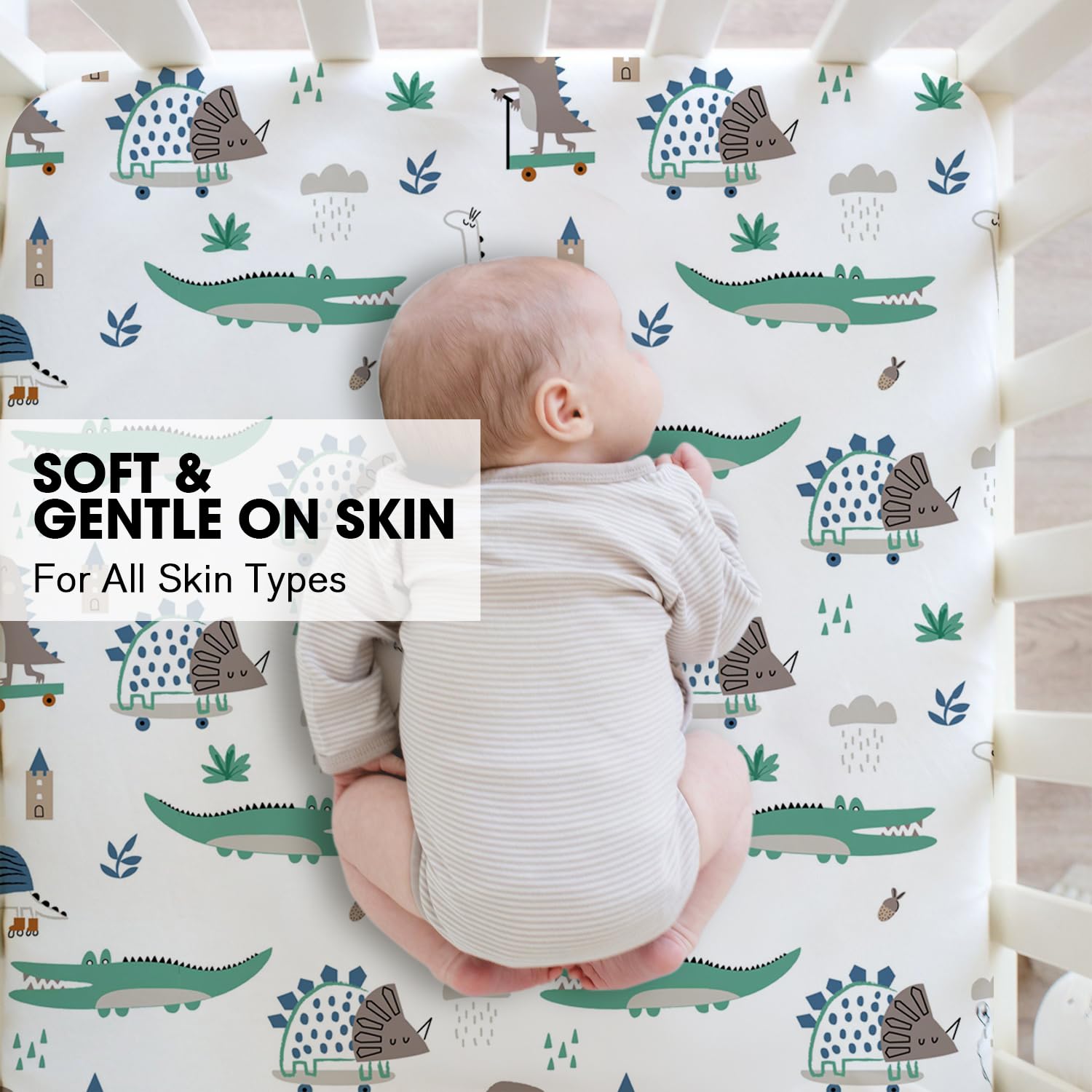 Little Grape Land solid light gray crib sheet versatile and easy to coordinate.