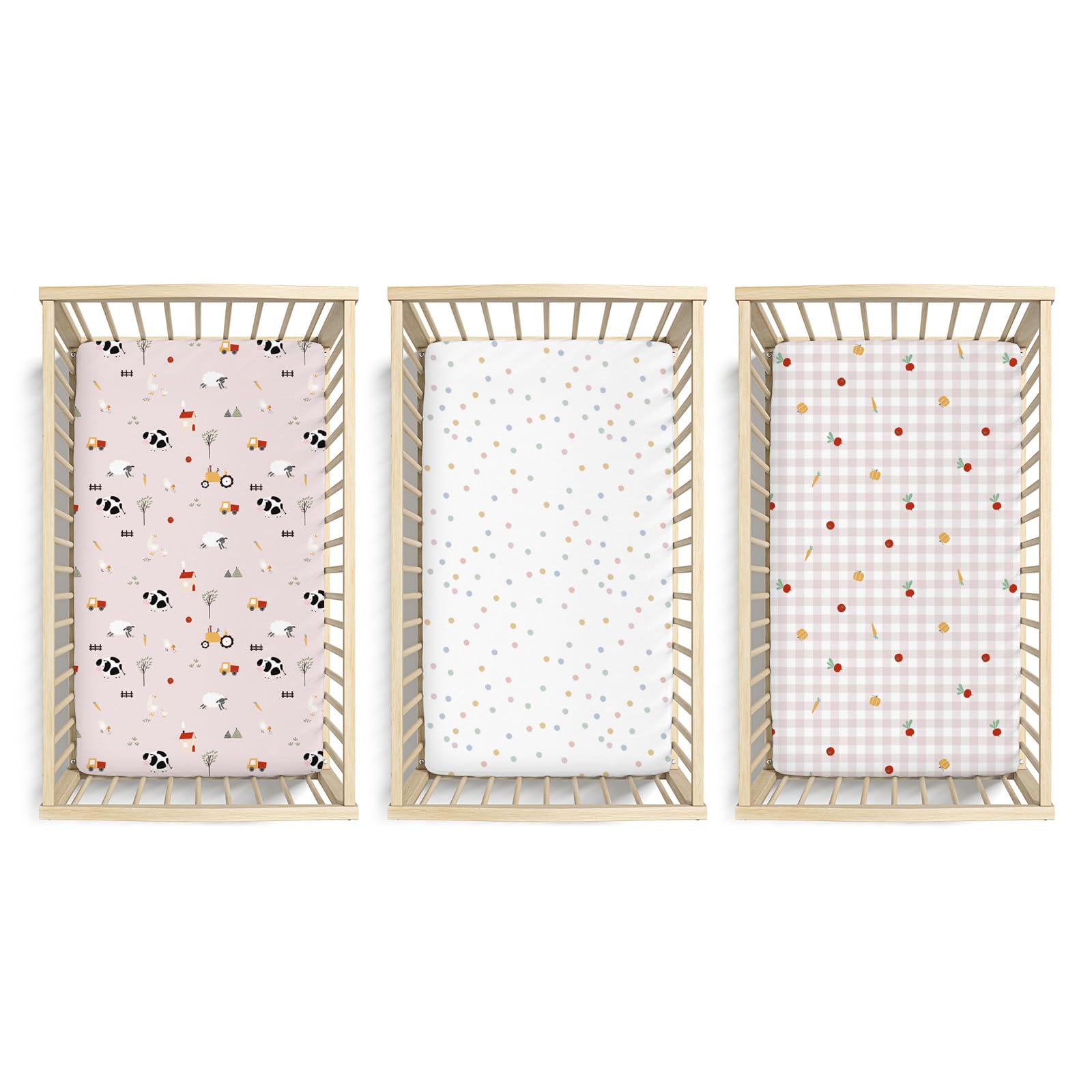 Little Grape Land standard crib 28x52 sheets fit securely on standard mattresses