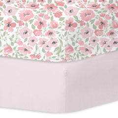 Little Grape Land Daliah crib sheets folded show ultra-soft microfiber for cozy baby sleep.