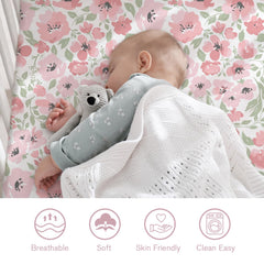 Little Grape Land Daliah two-pack baby sheets highlight coordinating print and solid options.