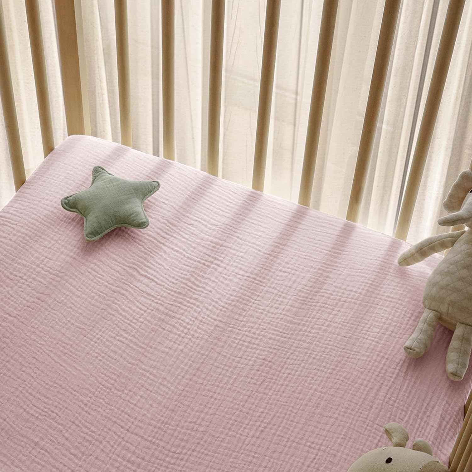 Little Grape Land easy-care crib sheets — machine washable for simple routine cleaning