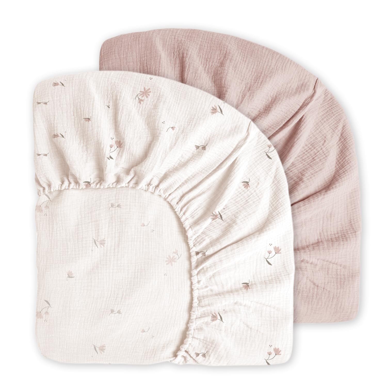 Little Grape Land muslin crib sheets front view showing soft cotton surface for gentle sleep